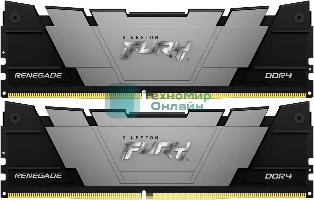 Оперативная память Kingston Fury Renegade, DDR4, 16GB (2x8GB), 3600MHz, CL16, DIMM, с радиаторами, серый/черный