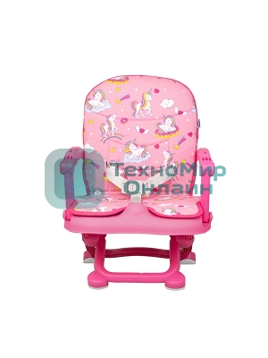 Стульчик для кормления BQ BCH012 Unicorns. Стульчик-бустер BQ BCH012. Гипоалергенные безопасные материалы/Съемный чехол из экокожи. Удобный, устойчив к загрязнению и легко моется/Съемная столешница/Безопасность малыша: устойчивая конструкция, нескользящие ножки, надежная фиксация на стуле, разделитель для ног для дополнительной фиксации/4 уровня высоты/Благодаря своей компактности, легкой сборке и наплечной лямке его можно брать с собой на природу, в гости или путешествие