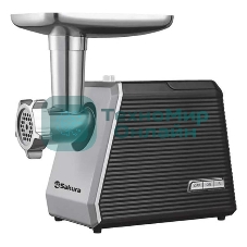 Мясорубка электрическая Sakura SA-6424BK черный, 2000 Вт, 3.5 кг/мин, реверс, защита от перегрузки, насадки - 4