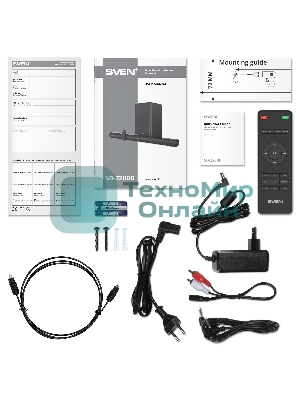 Саундбар SVEN SB-2200D черный (2 x 60W, Bluetooth сабвуфер 180W, пульт ДУ, LED-дисплей, HDMI, USB)