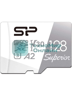 Флеш карта microSD 128Gb Silicon Power Superior Pro A2 microSDXC Class 10 UHS-I U3 Colorful 100/80 Mb/s (SD адаптер)