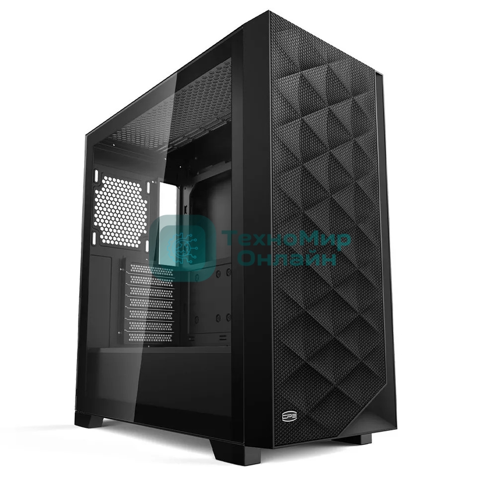 Компьютерный корпус без блока питания PCCooler C3D510 BK, Mesh Mid Tower, черный, TG, 0.7 SPCC, no fans E-ATX, ATX, mATX, mITX 170/390/205mm 2x2.5