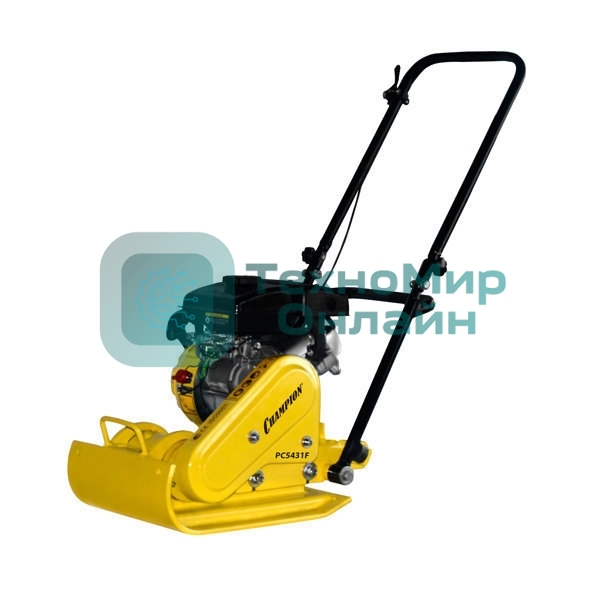 Виброплита бензиновая CHAMPION PC5431F 1,6 л, 1650 Вт, 8,2 кН, подошва 43/31/1, 415 м2/час, 98,8 дБ