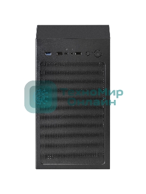 Компьютерный корпус Miditower ExeGate EVO-8243 (ATX, без БП, 2хUSB+1хUSB 3.0, черный, 3 вент. с RGb подсветкой, боковая панель - закаленное стекло)