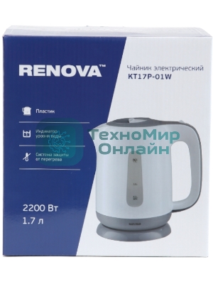 Чайник электрический Renova KT17P-01W Пластик