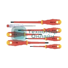 Набор отверток Сибртех диэлектрических до 1000в тестер crv двухкомпонентные рукоятки (7 шт.)