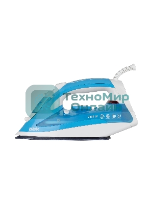 Утюг BBK ISE-2400 бирюзовый/белый, 2400 Вт, 35 г/мин, 140 г/мин, 280 мл
