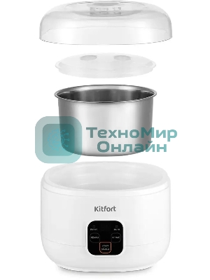 Йогуртница Kitfort КТ-6082 15Вт 1б. 1000мл упр.:электрон. белый