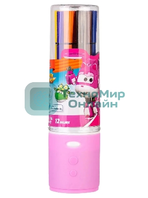 Фломастеры Deli EC150-12 Super Wings 12 цветов, пластиковая туба