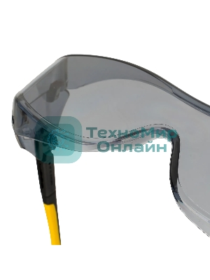 Очки защитные Denzel открытые, поликарбонатные, увеличенная дымчатая линза, регулируемые дужки