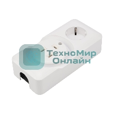 Розетка РШ/Евро Rexant двойная для электрической плиты 32 А/16 A, 250 В, 2Р+РЕ (ОУ) белая