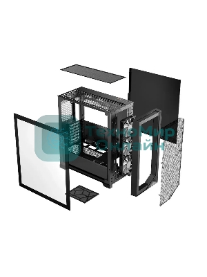 Компьютерный корпус без блока питания PCCooler C3D510 BK, Mesh Mid Tower, черный, TG, 0.7 SPCC, no fans E-ATX, ATX, mATX, mITX 170/390/205mm 2x2.5