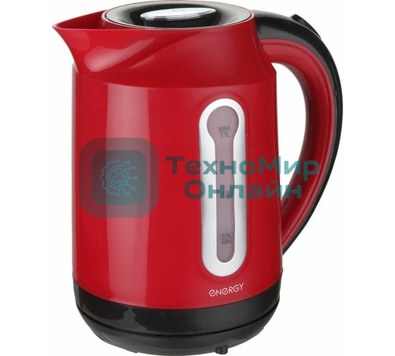 Чайник Energy E-210 1.7 л пластик,красный, 1850-2200 Вт, (153084)