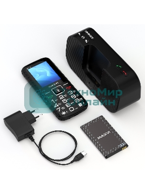 Мобильный телефон Maxvi RT-04 + док-станция, черный