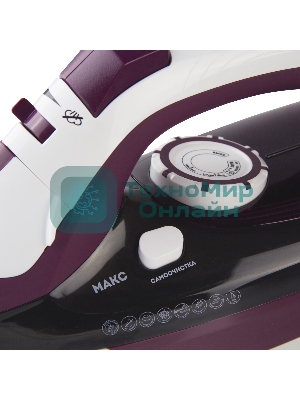 Утюг Galaxy Line GL 6108 бордовый/белый, 2400 Вт, 50 г/мин, 230 г/мин, 500 мл