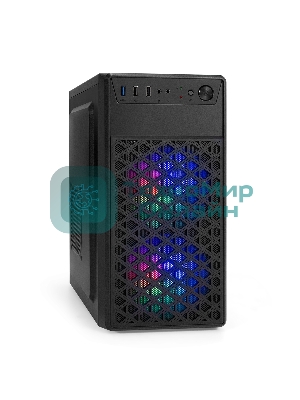 Компьютерный корпус Minitower ExeGate mEVO-7803-XP450 (mATX, БП XP450 с вент. 12см, 2*USB+1*USB 3.0, HD аудио, черный, 2 вент. 12см с RGb подсветкой)