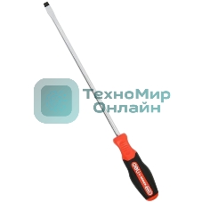 Отвертка шлицевая Deli DL3452 SL8x250мм сталь S2, матовый стержень, двухкомпонентная прорезиненная рукоять