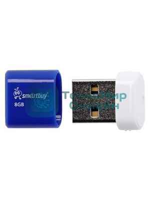 Флешка USB Smartbuy Lara Blue (SB8GBLara-B), 8Gb, USB 2.0, R/W 15/5, белый/синий