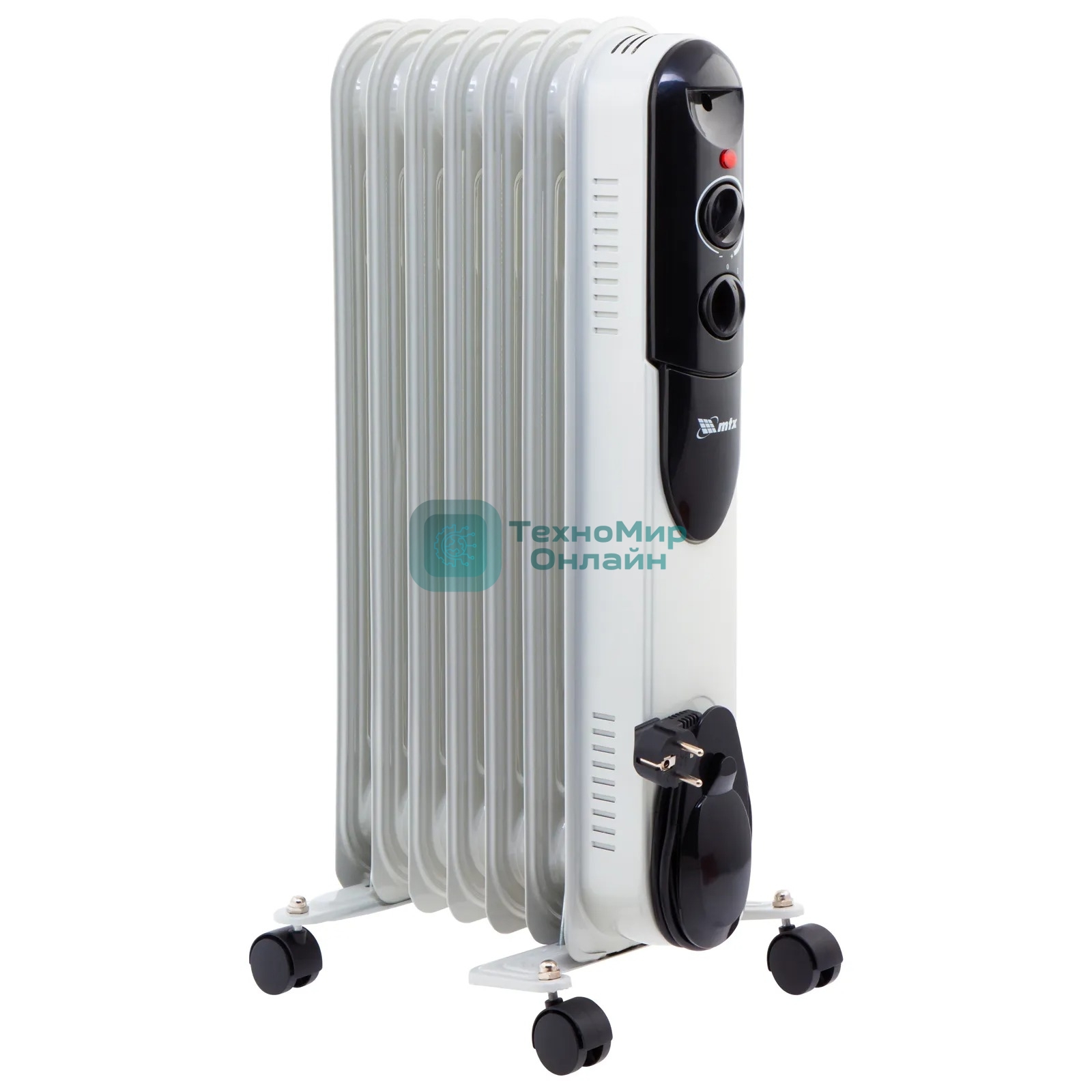 Обогреватель масляный MTX OCH-1500, белый, 1500 Вт, 15 м2, термостат