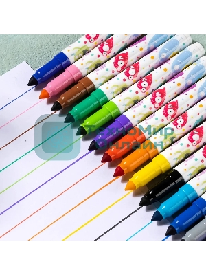 Фломастеры Deli EC155-24, пулевидный пишущий наконечник, 24 цвета, коробка с европодвесом