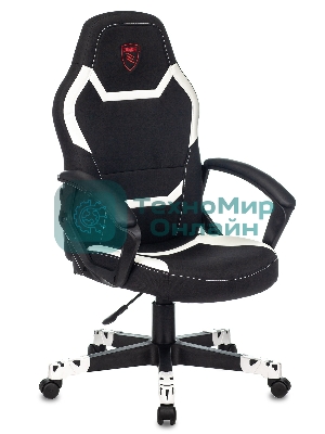 Кресло Zombie 10 черный/белый, экокожа, 120 кг, механизм качания