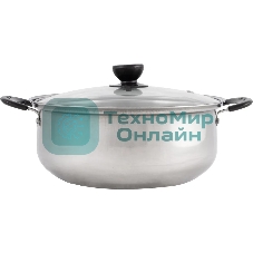 Кастрюля Promo, объем 2,9 л, из нержавеющей стали с крышкой из жаропрочного стекла 104615