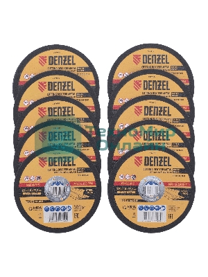 Круг отрезной по металлу Denzel WA60TBF 125х1.0х22.2мм в метал.банке, 10шт.