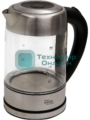 Чайник электрический Oasis K-7GS стальной+черный 1,7л. 2200Вт