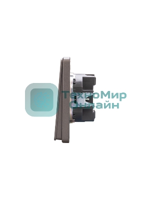 Выключатель Kranz ROUND 2 кл с подсветкой 10А с/у титан