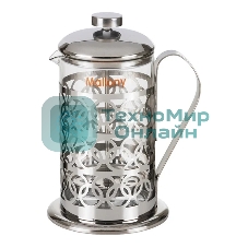Френч-пресс MALLONY OLIMPIA, 800 мл, из жаропрочного стекла, в корп из нерж ст, T046-800ML (95092)