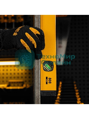 Уровень алюминиевый Denzel магнит., фрезерованный, 3 глазка (1 зеркал.), 0,5 мм/м, 800 мм