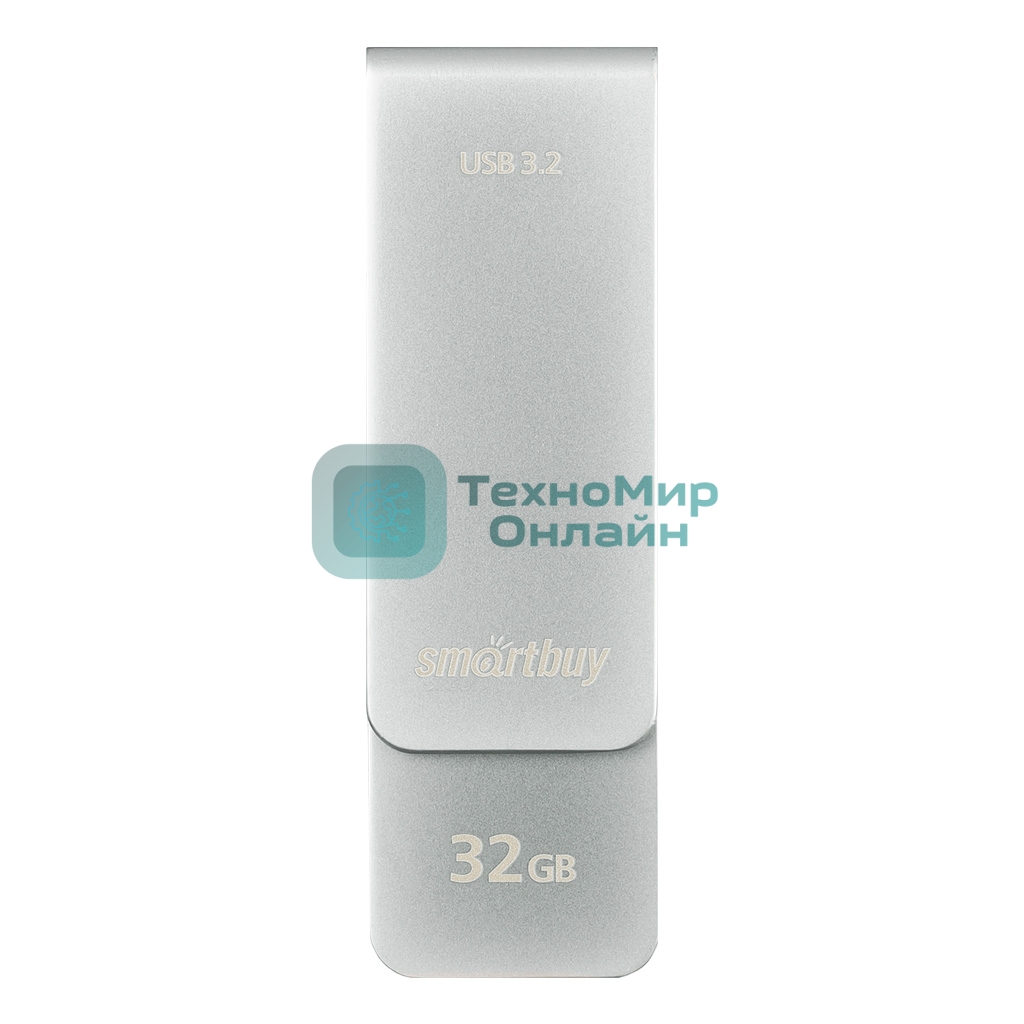 Флешка USB SmartBuy M1 Metal Grey (SB032GM1G), 32Gb, USB 3.0/3.2, R/W 130/40, серебристый