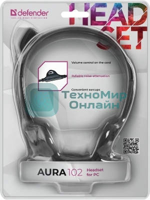 Гарнитура Defender HN-102 чёрный, проводная