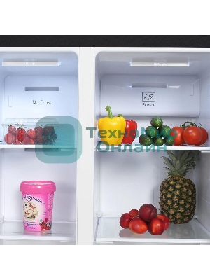 Холодильник Hyundai CS4505F черная сталь двухкамерный Side by Side 271/165л морозилка сбоку