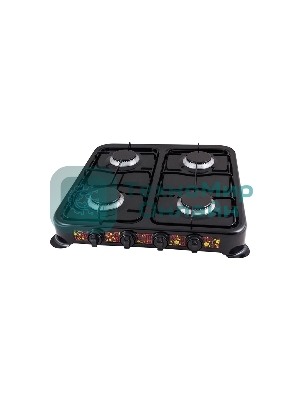 Плита настольная газовая Energy EN-004B чёрный, 6,4 кВт, газовая горелка, конфорки - 4, эмалированная сталь, поворотные переключатели