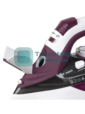 Утюг Galaxy Line GL 6108 бордовый/белый, 2400 Вт, 50 г/мин, 230 г/мин, 500 мл