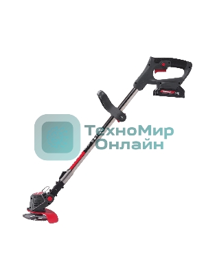 Триммер аккумуляторный Победа ТА 202, 20/21В, с 2 акб 1,5Ач и зу, макс 145мм, пластик. ножи (10шт) + мет. диск 40Т, телескоп