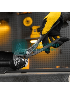 Клещи переставные Denzel кнопочный механизм, обливные рукоятки, 250 мм