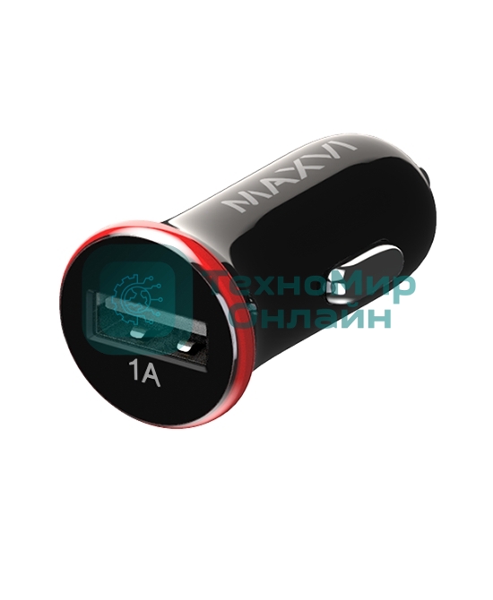 Автомобильное зарядное устройство Maxvi CCM-101BR USB 1А черно-красный
