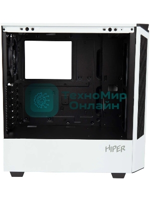 Компьютерный корпус Hiper PW81 белый без БП ATX 3x120мм 2xUSB2.0 2xUSB3.0 audio bott PSU