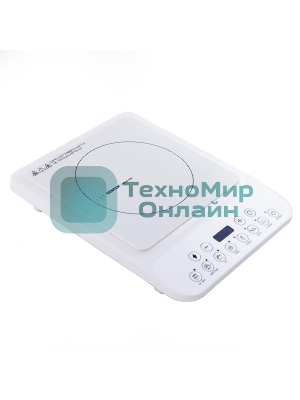 Плита настольная электрическая Centek CT-1517 белый, 2 кВт, индукция, конфорки - 1, стеклокерамика, сенсор