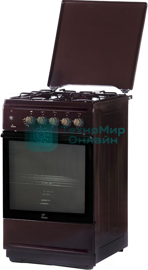 Плита газовая Flama N FG 24236 коричневый, конфорок 4 газовых, духовка 50 л, 50 см x 85 см x 60 см