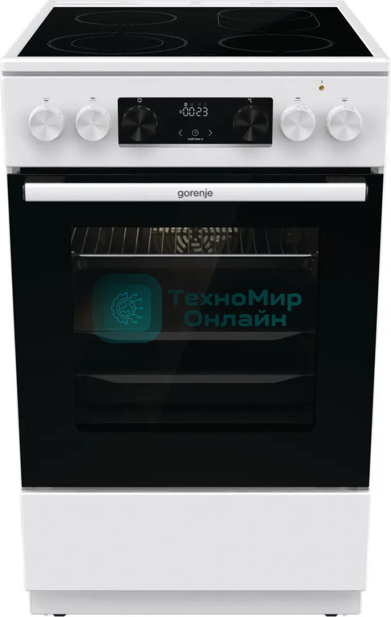 Плита электрическая Gorenje GECS5C70WA белый, конфорок 4 электрических, духовка 70 л, 50 см x 85 см x 59.4 см