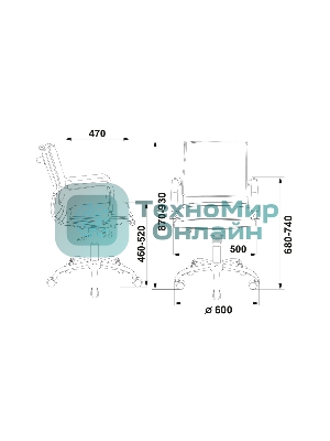 Кресло Бюрократ CH-993-LOW/M01 черный, сетка