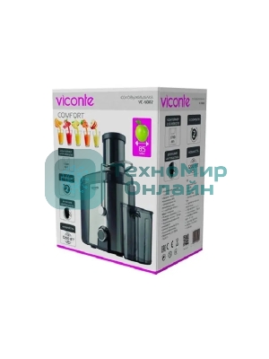 Соковыжималка Viconte VC-5002 серебристый, центробежная, 1200 Вт, 750 мл, механическое
