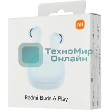 Наушники TWS Xiaomi Redmi Buds 6 Play синий, внутриканальные, Bluetooth, быстрая зарядка, до 7 ч