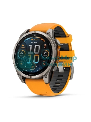 Смарт-часы Garmin Fenix 8 AMOLED Sapphire титановый серый, оранжевый 47мм