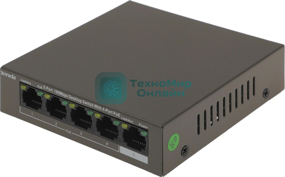 Коммутатор Tenda TEF1105P-4-38W 5PORT 10/100M