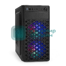 Компьютерный корпус Minitower ExeGate mEVO-7803-XP500 (mATX, БП XP500 с вент. 12см, 2*USB+1*USB 3.0, HD аудио, черный, 2 вент. 12см с RGb подсветкой)