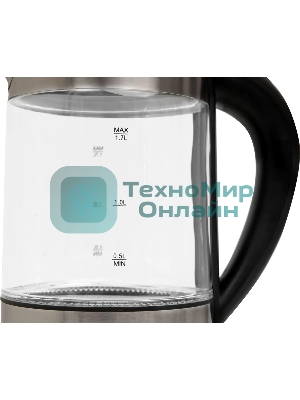 Чайник электрический Oasis K-7GS стальной+черный 1,7л. 2200Вт